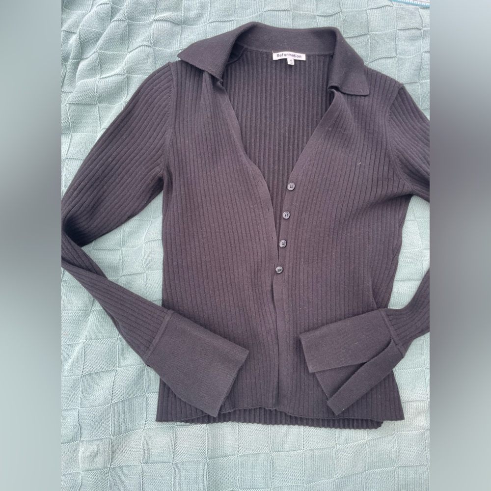 Reformation black Ribbed Sweater